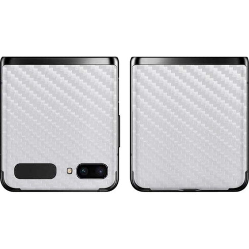 White Carbon Fiber Specialty Texture Material Galaxy Z Flip Skin