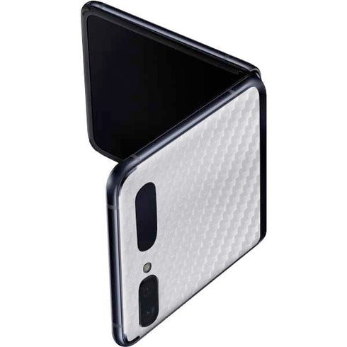 White Carbon Fiber Specialty Texture Material Galaxy Z Flip Skin