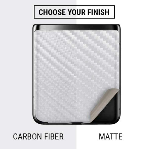 White Carbon Fiber Specialty Texture Material Galaxy Z Flip Skin