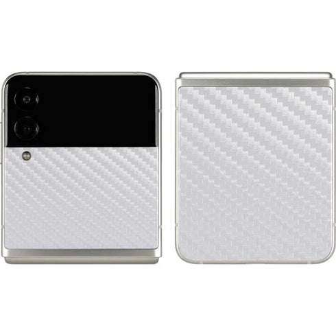 White Carbon Fiber Specialty Texture Material Galaxy Z Flip3 5G Skin