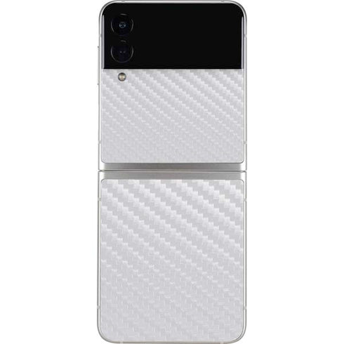 White Carbon Fiber Specialty Texture Material Galaxy Z Flip3 5G Skin