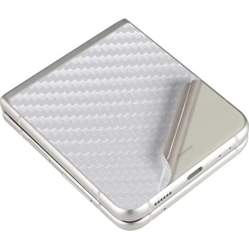 White Carbon Fiber Specialty Texture Material Galaxy Z Flip3 5G Skin