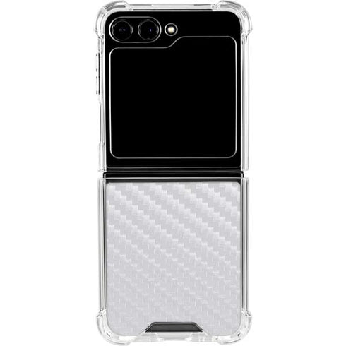 White Carbon Fiber Specialty Texture Material Galaxy Z Flip5 5G Clear Case