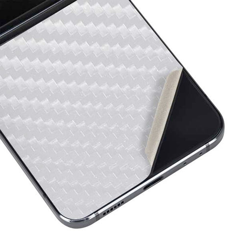 White Carbon Fiber Specialty Texture Material Galaxy Z Flip5 5G Skin