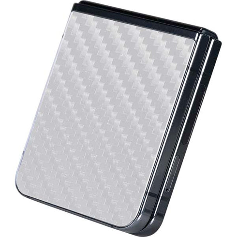 White Carbon Fiber Specialty Texture Material Galaxy Z Flip5 5G Skin
