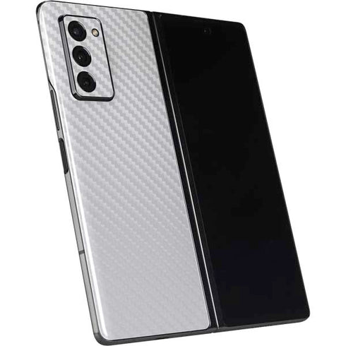 White Carbon Fiber Specialty Texture Material Galaxy Z Fold2 5G Skin