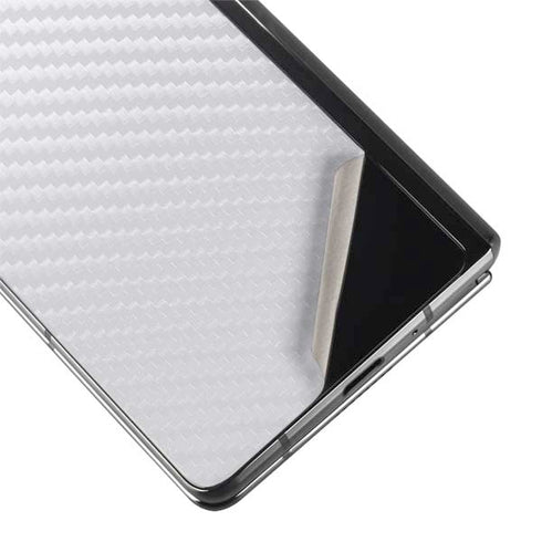 White Carbon Fiber Specialty Texture Material Galaxy Z Fold2 5G Skin