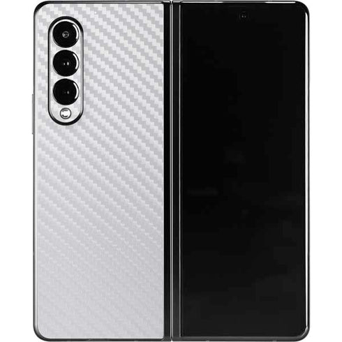 White Carbon Fiber Specialty Texture Material Galaxy Z Fold3 5G Skin