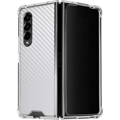 White Carbon Fiber Specialty Texture Material Galaxy Z Fold4 5G Clear Case