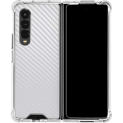 White Carbon Fiber Specialty Texture Material Galaxy Z Fold4 5G Clear Case