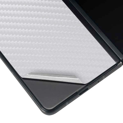 White Carbon Fiber Specialty Texture Material Galaxy Z Fold4 5G Skin
