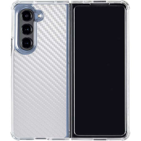 White Carbon Fiber Specialty Texture Material Galaxy Z Fold5 5G Clear Case