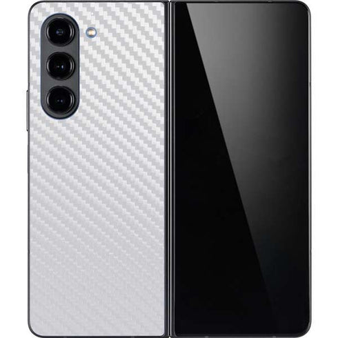 White Carbon Fiber Specialty Texture Material Galaxy Z Fold5 5G Skin