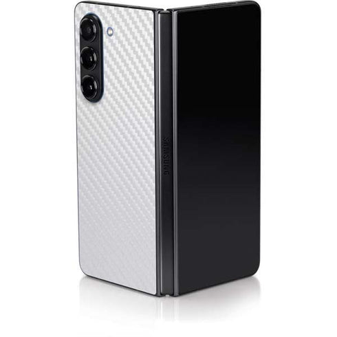 White Carbon Fiber Specialty Texture Material Galaxy Z Fold5 5G Skin