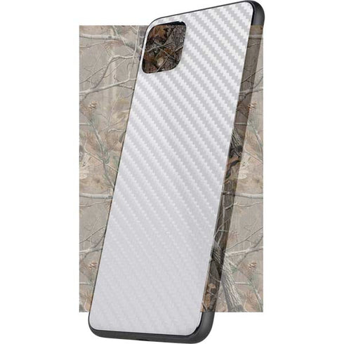 White Carbon Fiber Specialty Texture Material Google Pixel 4 XL Skin