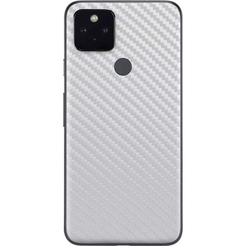White Carbon Fiber Specialty Texture Material Google Pixel 5a Skin