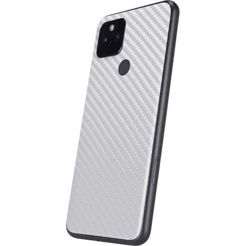 White Carbon Fiber Specialty Texture Material Google Pixel 5a Skin