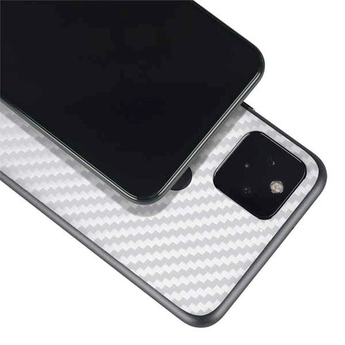 White Carbon Fiber Specialty Texture Material Google Pixel 5a Skin