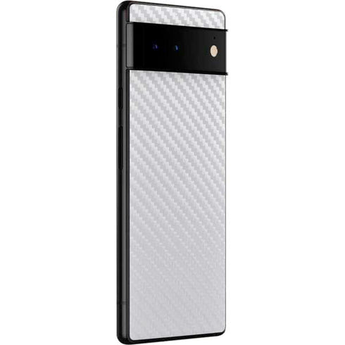 White Carbon Fiber Specialty Texture Material Google Pixel 6 Skin