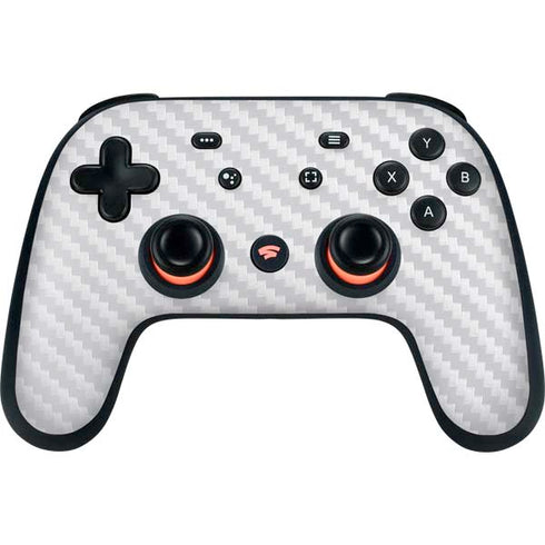 White Carbon Fiber Specialty Texture Material Google Stadia Controller Skin