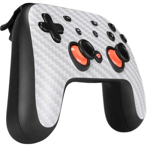 White Carbon Fiber Specialty Texture Material Google Stadia Controller Skin