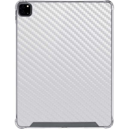 White Carbon Fiber Specialty Texture Material iPad Pro 12.9in (2020) Clear Case