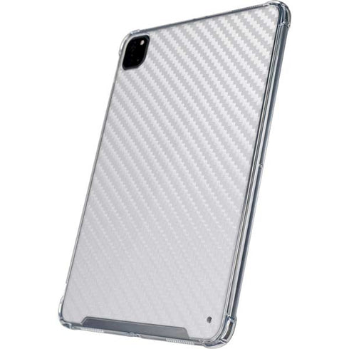 White Carbon Fiber Specialty Texture Material iPad Pro 12.9in (2020) Clear Case