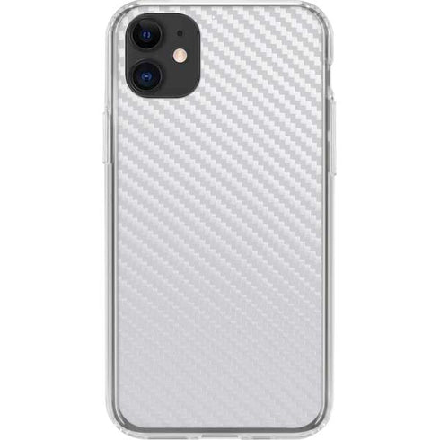 White Carbon Fiber Specialty Texture Material iPhone 11 Clear Case