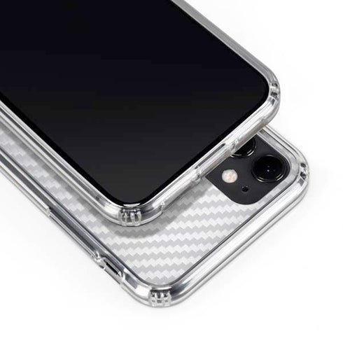 White Carbon Fiber Specialty Texture Material iPhone 11 Clear Case