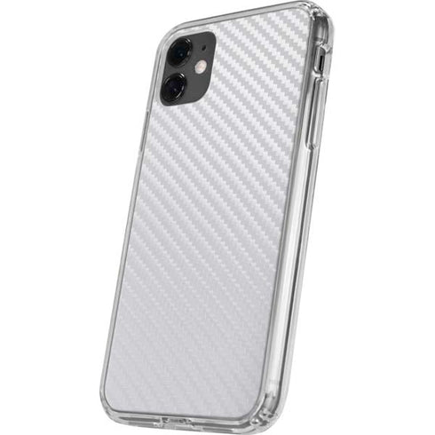 White Carbon Fiber Specialty Texture Material iPhone 11 Clear Case