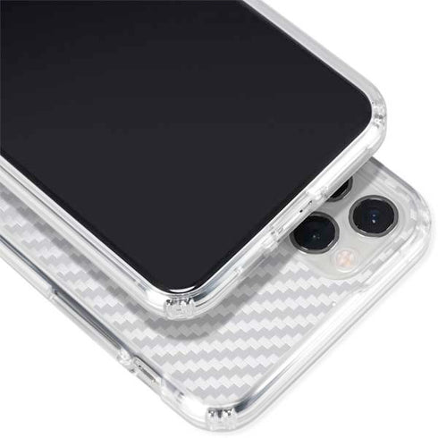White Carbon Fiber Specialty Texture Material iPhone 11 Pro Clear Case