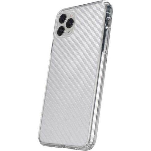 White Carbon Fiber Specialty Texture Material iPhone 11 Pro Clear Case