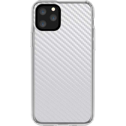 White Carbon Fiber Specialty Texture Material iPhone 11 Pro Clear Case