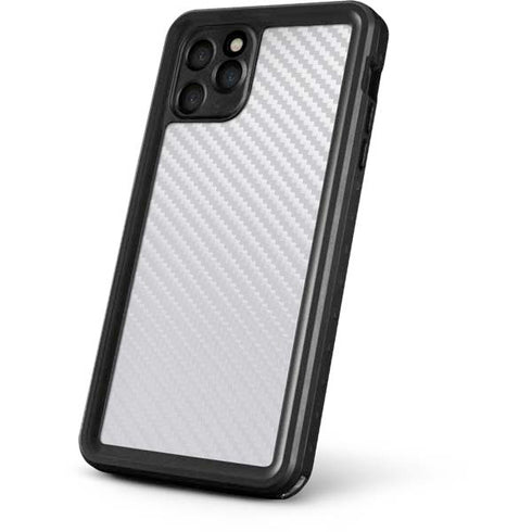 White Carbon Fiber Specialty Texture Material iPhone 11 Pro Max Waterproof Case