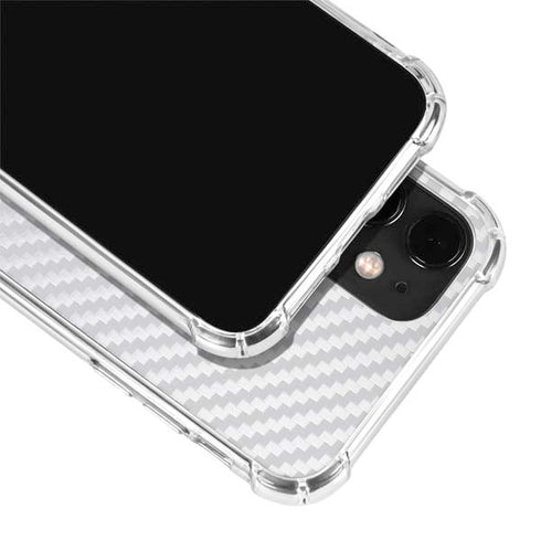 White Carbon Fiber Specialty Texture Material iPhone 12 Clear Case