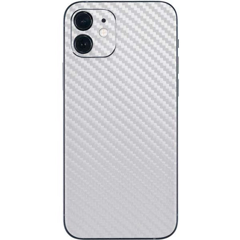 White Carbon Fiber Specialty Texture Material iPhone 12 Mini Skin