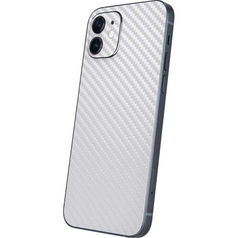 White Carbon Fiber Specialty Texture Material iPhone 12 Mini Skin