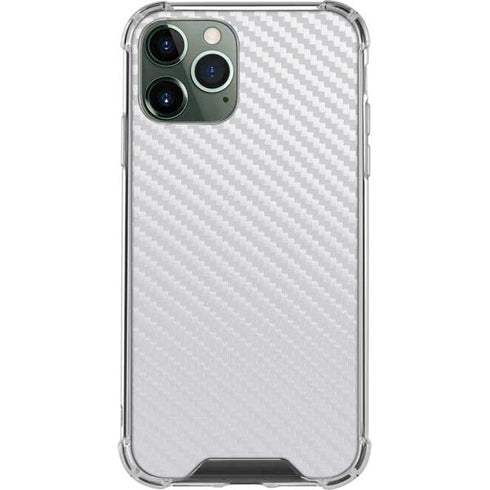 White Carbon Fiber Specialty Texture Material iPhone 12 Pro Clear Case