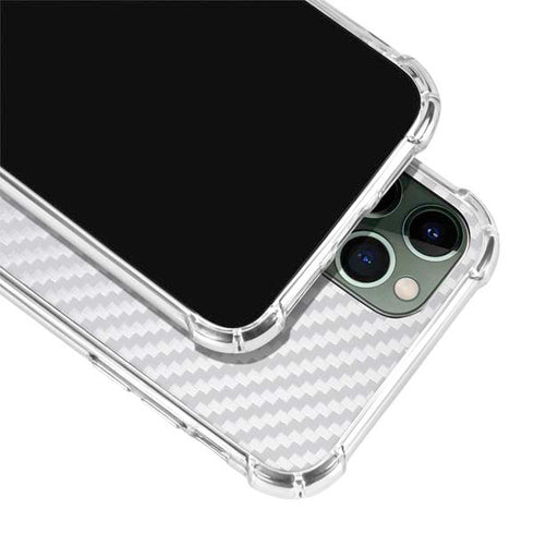 White Carbon Fiber Specialty Texture Material iPhone 12 Pro Clear Case