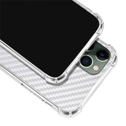White Carbon Fiber Specialty Texture Material iPhone 12 Pro Max Clear Case