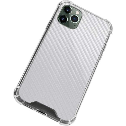 White Carbon Fiber Specialty Texture Material iPhone 12 Pro Max Clear Case