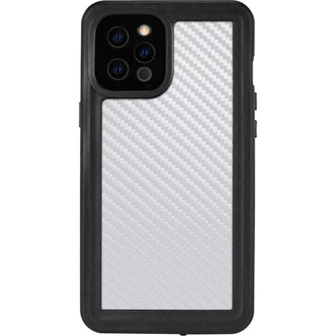 White Carbon Fiber Specialty Texture Material iPhone 12 Pro Max Waterproof Case