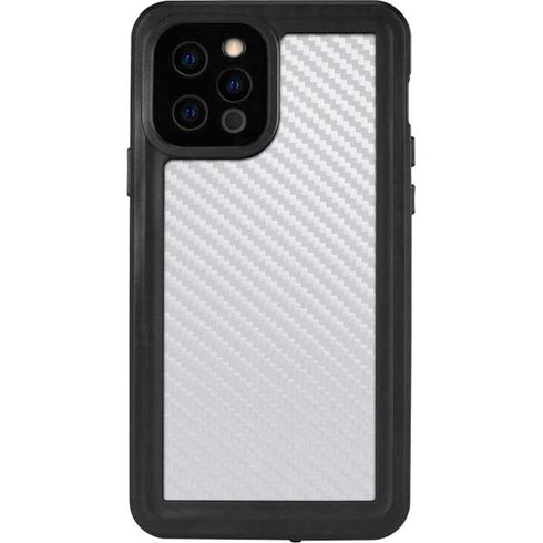 White Carbon Fiber Specialty Texture Material iPhone 12 Pro Waterproof Case
