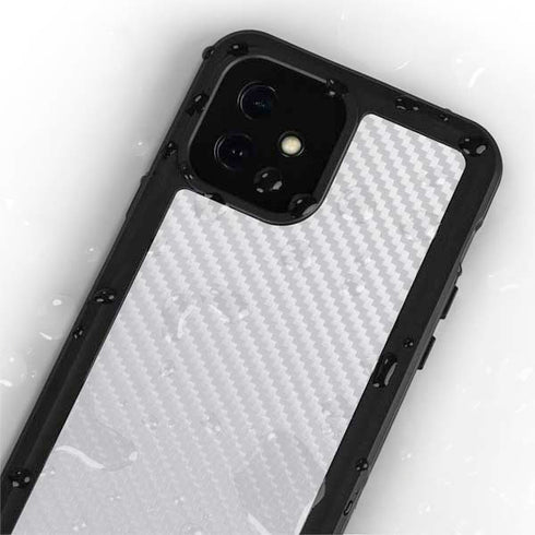White Carbon Fiber Specialty Texture Material iPhone 12 Waterproof Case