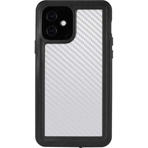 White Carbon Fiber Specialty Texture Material iPhone 12 Waterproof Case
