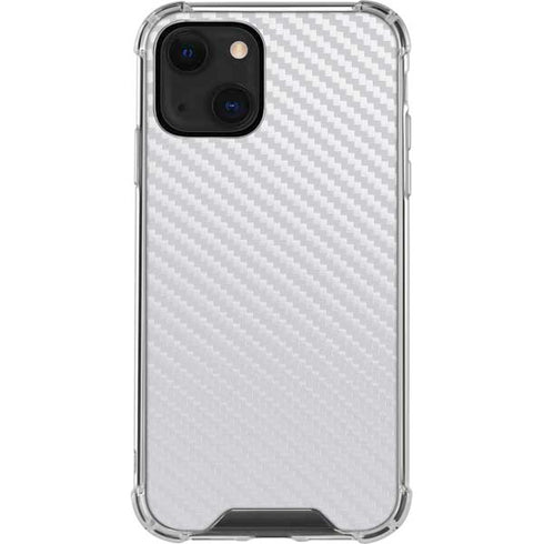 White Carbon Fiber Specialty Texture Material iPhone 13 Clear Case