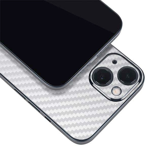 White Carbon Fiber Specialty Texture Material iPhone 13 Mini Skin