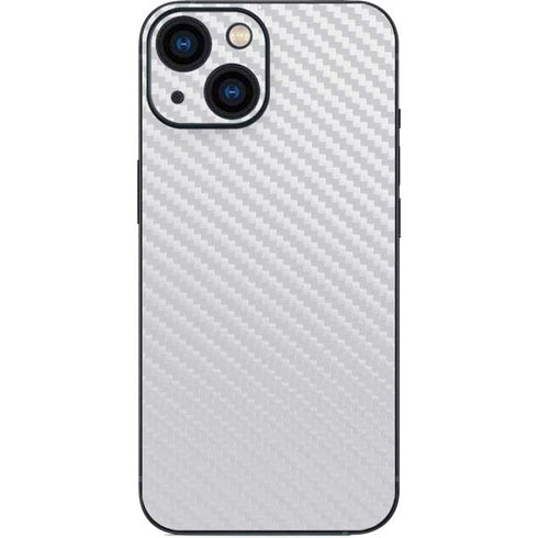 White Carbon Fiber Specialty Texture Material iPhone 13 Mini Skin