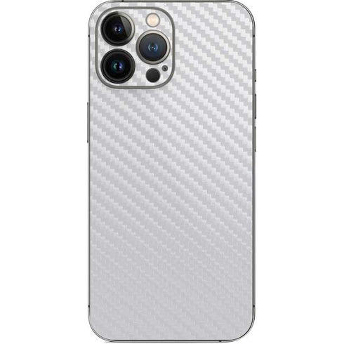 White Carbon Fiber Specialty Texture Material iPhone 13 Pro Max Skin