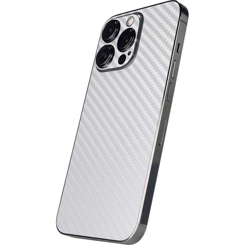White Carbon Fiber Specialty Texture Material iPhone 13 Pro Max Skin